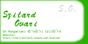 szilard ovari business card